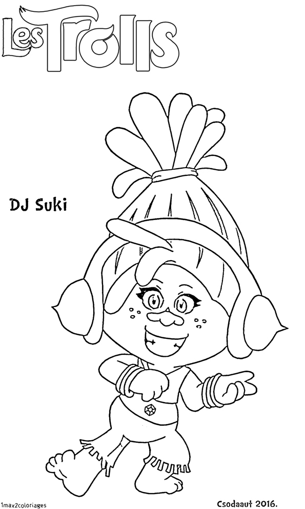 Coloriage Du Film Trolls : Dj Suki tout Dessin De Troll