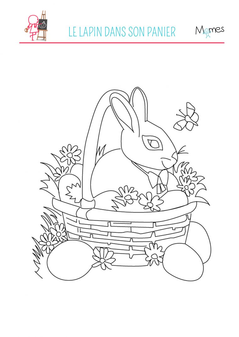 Coloriage Du Lapin De Pâques – Momes dedans Coloriage De Paques À Imprimer