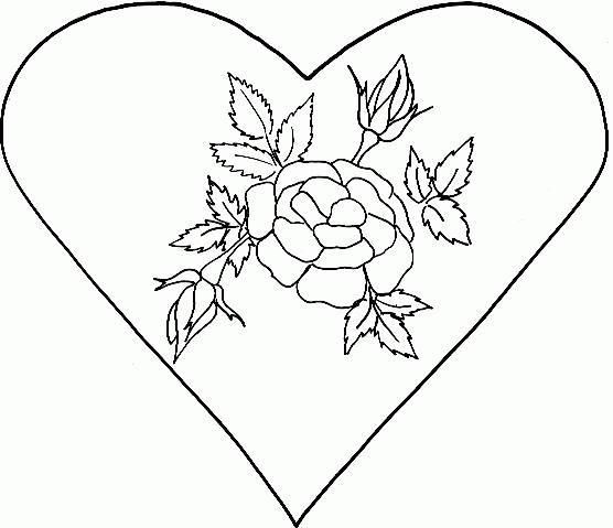 Coloriage D'Un Coeur À La Rose - Tête À Modeler destiné Coloriage D Une Rose