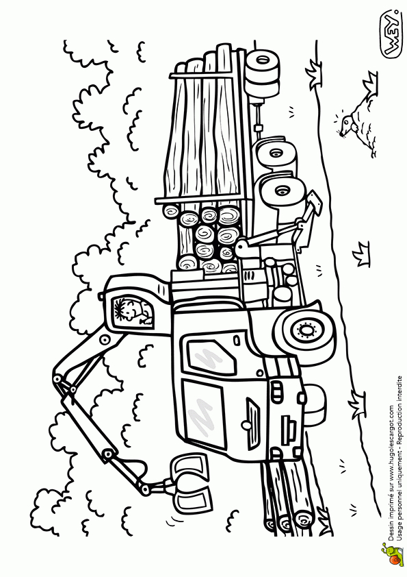Coloriage D’un Dessin Affichant Un Homme Et Son Camion avec Dessin D Un Tracteur