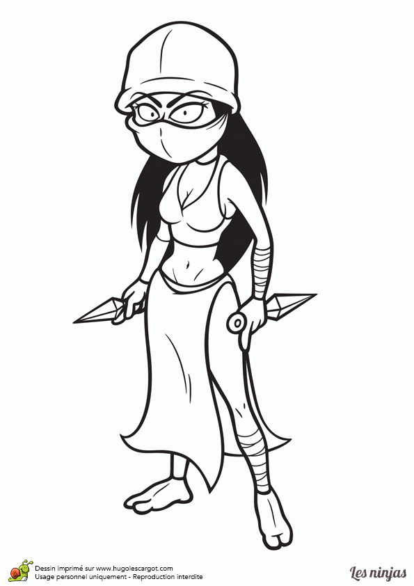 Coloriage D’un Ninja Fille serapportantà Coloriage Fille