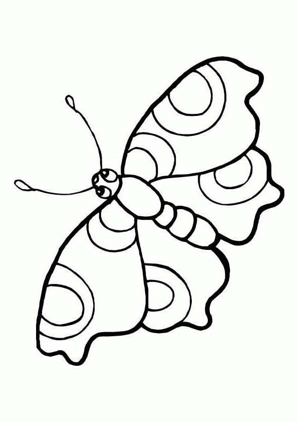 Coloriage D’un Papillon Avec Des Ailes À Motifs Ronds tout Dessin Petit Papillon