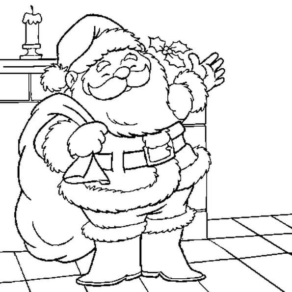 Coloriage D'Un Père Noël En Ligne Gratuit À Imprimer intérieur Coloriage Père Noel Gratuit À Imprimer