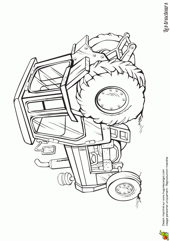 Coloriage D’un Tracteur Dans Les Champs avec Coloriage De Tracteur À Imprimer