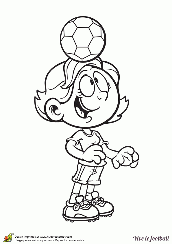 Coloriage D’une Petite Fille Jouant Au Football Qui Jongle à Dessin A Imprimer De Foot