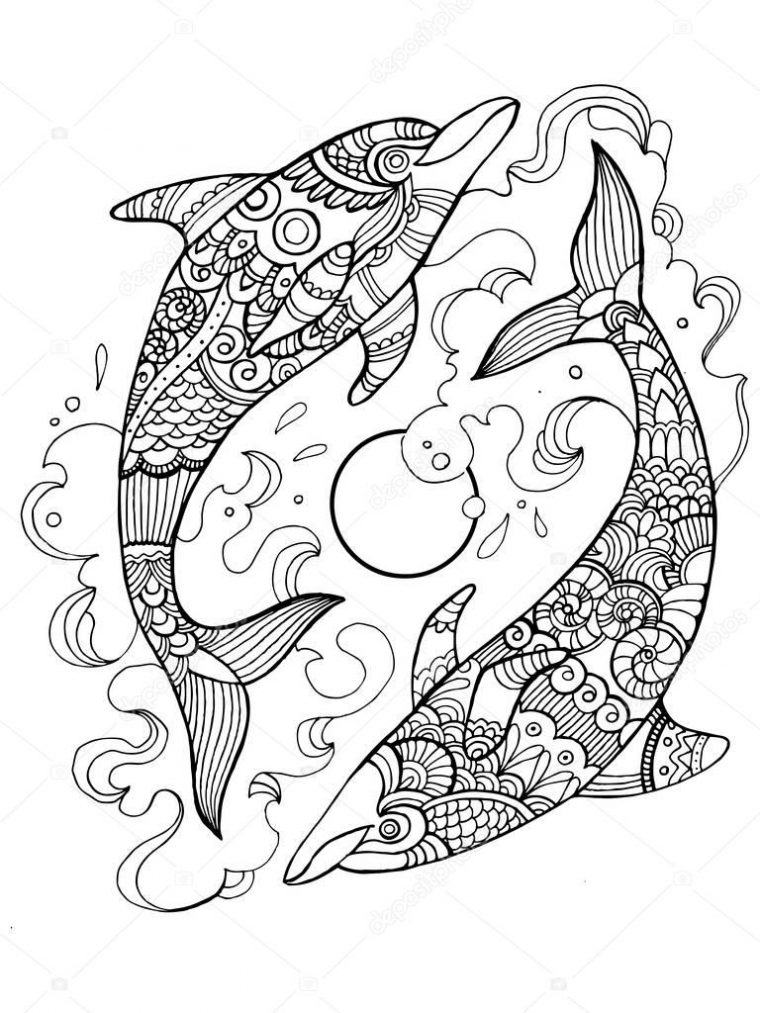Coloriage En Ligne Mandala Dauphin serapportantà Coloriage Dauphin En Ligne