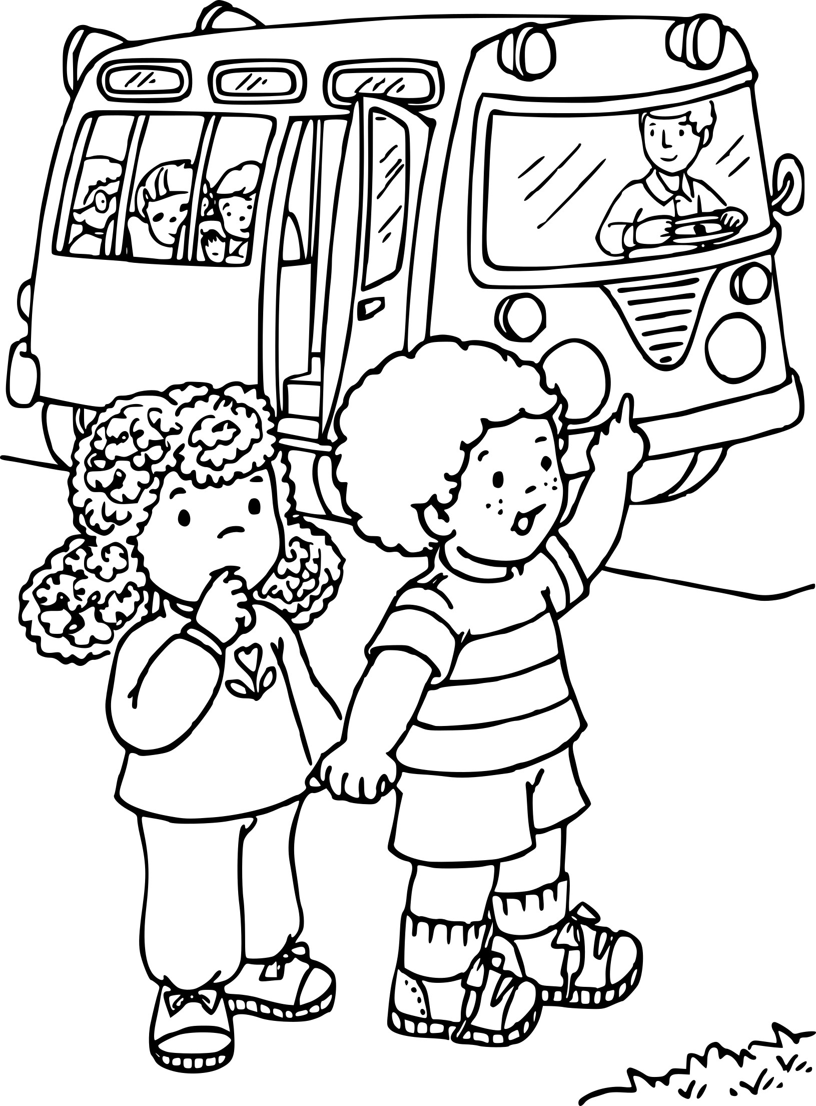 Coloriage Enfant Bus À Imprimer Sur Coloriages concernant Coloriage Enfant