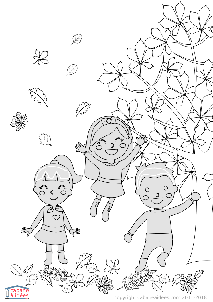Coloriage Enfants En Automne – Cabane À Idées serapportantà Colorage Enfant