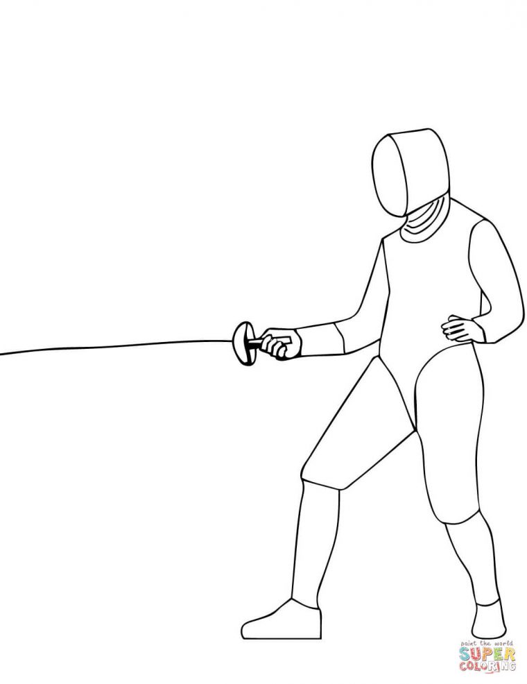 Coloriage - Escrime À L'Épée | Coloriages À Imprimer Gratuits avec Coloriage Épée