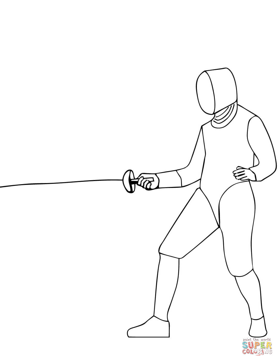 Coloriage - Escrime À L'Épée | Coloriages À Imprimer Gratuits avec Coloriage Épée
