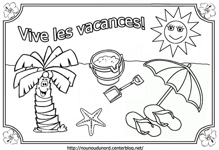 Coloriage Ete concernant Poesie Vive Les Vacances