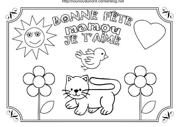 Coloriage Fete Des Mamies tout Coloriage Anniversaire Mamie