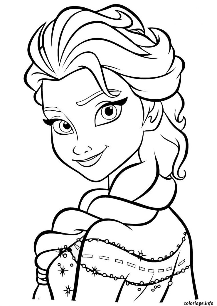 Coloriage Frozen Elsa Visage Reine Des Neiges Dessin À intérieur Princesse À Colorier Et Imprimer