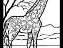 Coloriage Girafe Et Nature Dessin Gratuit À Imprimer serapportantà Dessin Girafe Simple