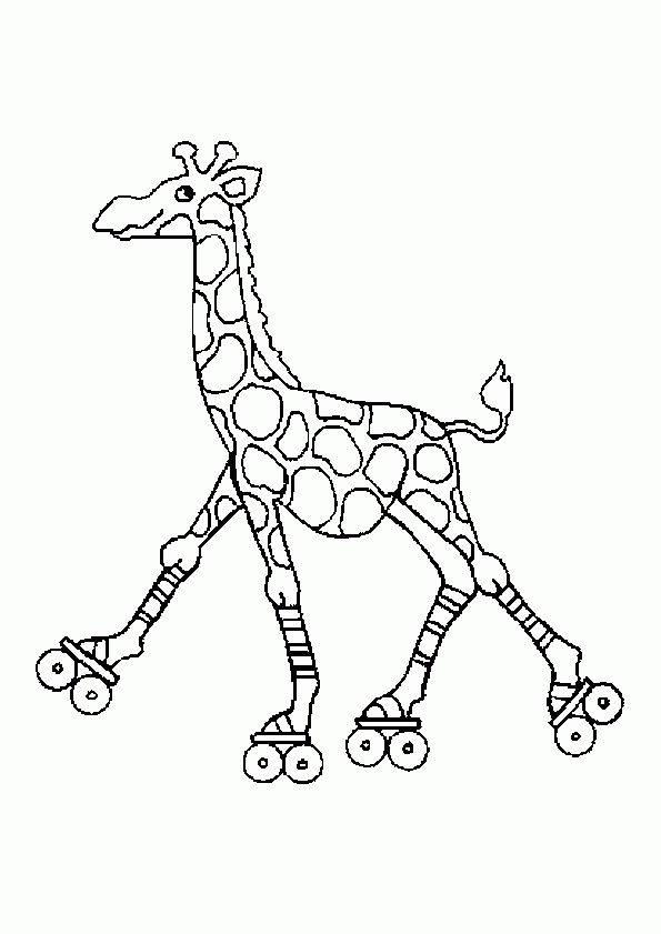 Coloriage Girafe Roller Sur Hugolescargot à Coloriage Girafe A Imprimer Gratuit