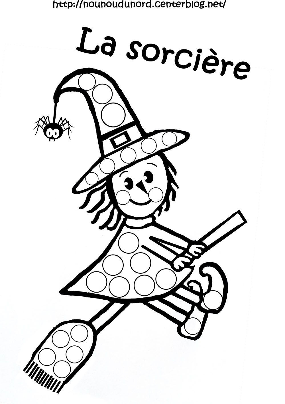 Coloriage Halloween A Gommettes | Coloriage Halloween dedans Coloriage Facile À Imprimer