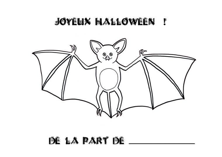 Coloriage Halloween : Chauve-Souris tout Dessin Chauve Souris À Colorier