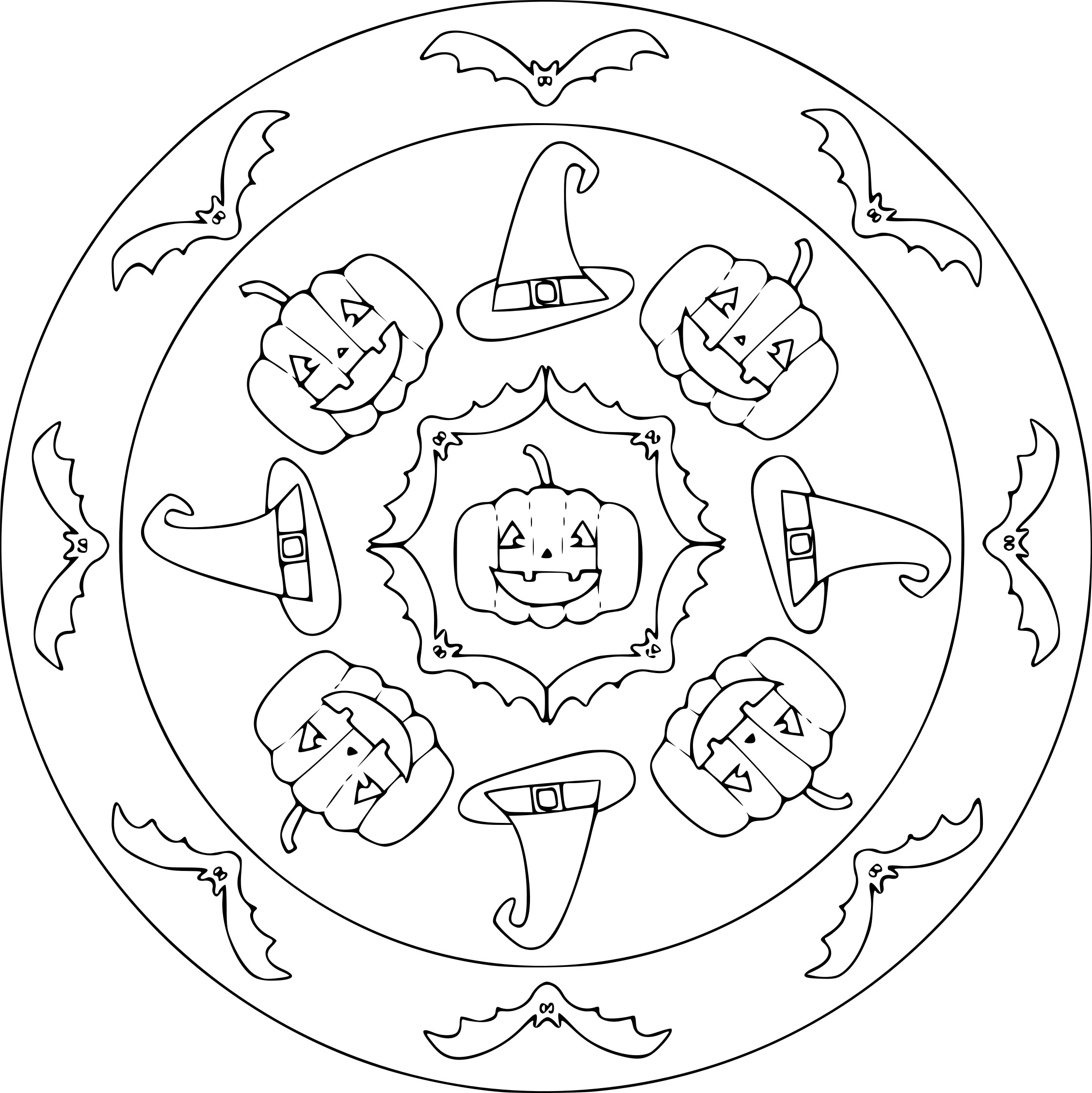 Coloriage Halloween Mandala À Imprimer Sur Coloriages dedans Coloriage Halloween À Imprimer Gratuit