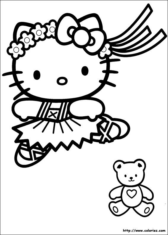 Coloriage Hello Kitty À Colorier - Dessin À Imprimer (Avec destiné Coloriage À Imprimer Hello Kitty Sirène