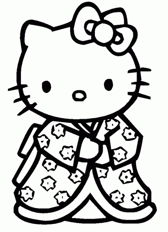 Coloriage Hello Kitty - Dessins A Imprimer Pour Les Moyens avec Dessin Hello Kitty À Imprimer