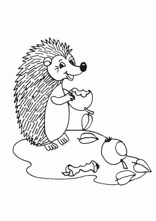 Coloriage Herisson Pommes Sur Hugolescargot avec Dessin Forêt À Imprimer