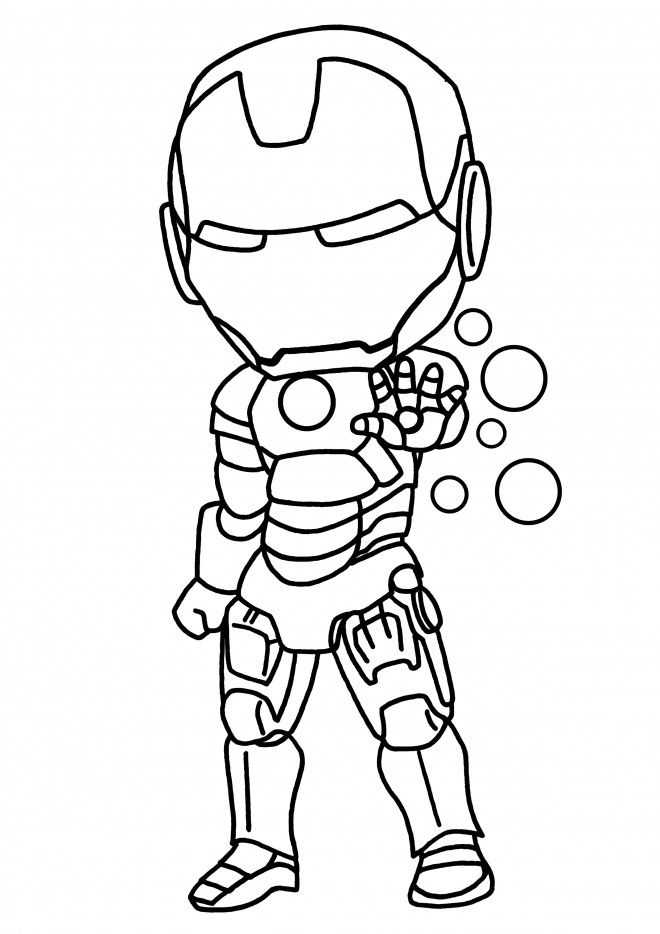 Coloriage Héro Iron Man En Miniature Dessin Gratuit À Imprimer intérieur Dessin A Colorier Gratuit Iron Man