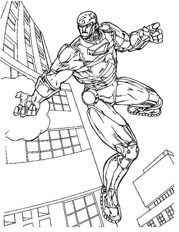 Coloriage Iron Man Protecteur De La Ville Dessin Gratuit À dedans Dessin A Colorier Gratuit Iron Man