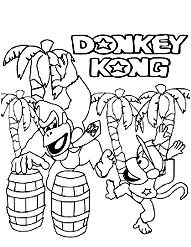 Coloriage Jeux Vidéo Donkey Kong Dessin Gratuit À Imprimer avec Jeux De Coloriage Gratuit