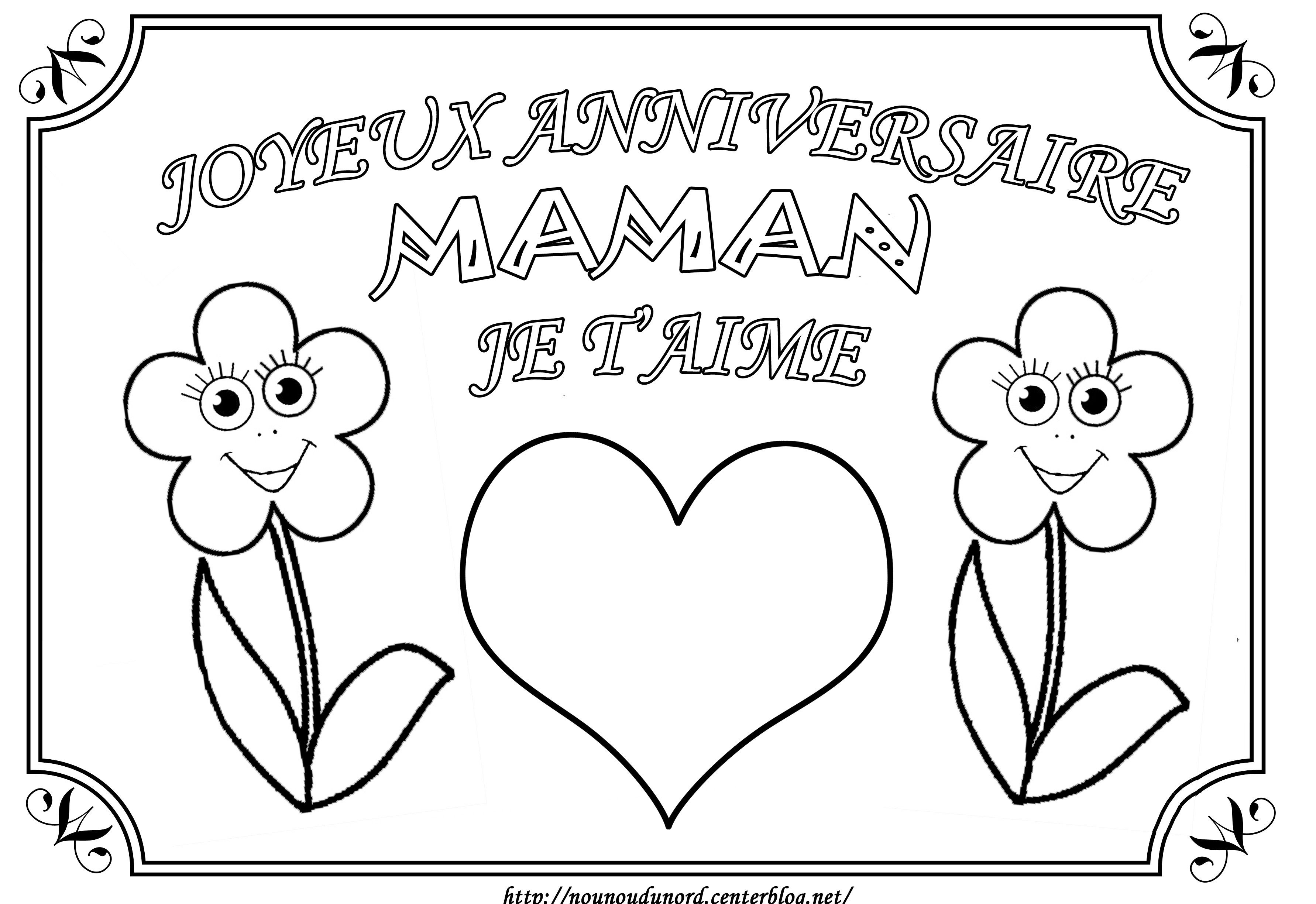 Coloriage Joyeux Anniversaire Maman Je T'Aime avec Dessin A Imprimer Joyeux Anniversaire