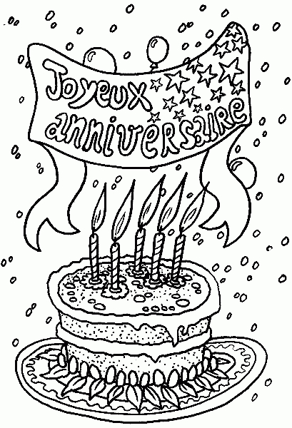 Coloriage Joyeux Anniversaire Mamie dedans Coloriage Anniversaire Mamie
