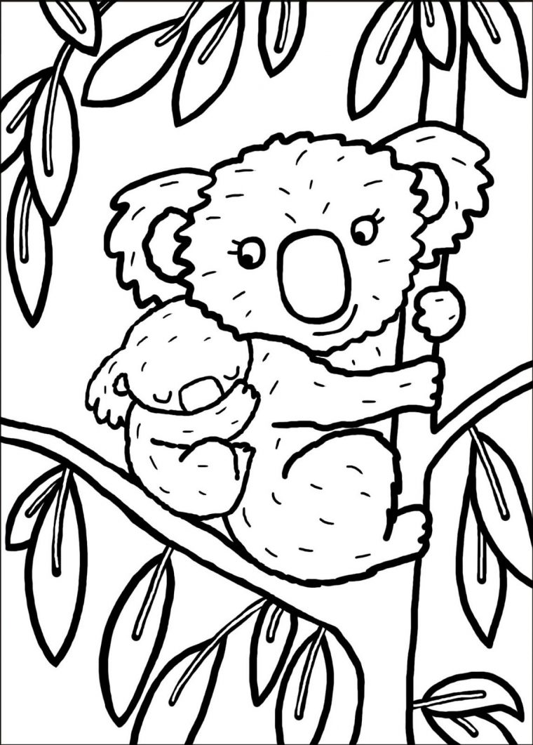 Coloriage Koala À Imprimer Pour Les Enfants – Cp15291 concernant Dessin Pour Enfant A Colorier