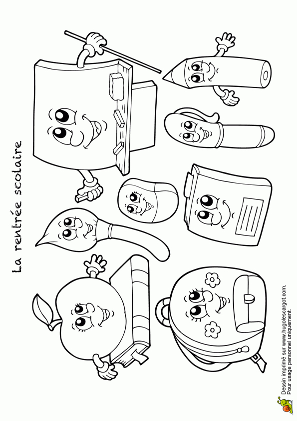 Coloriage La Rentrée Scolaire Les Fournitures encequiconcerne Coloriage Rentre Des Classes Maternelle