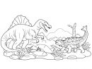 Coloriage : Le Combat Des Dinosaures destiné Coloriage De Dinosaure Gratuit