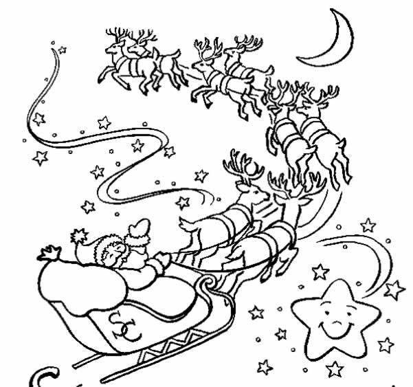 Coloriage Le Traineau Du Père Noël Dessin Gratuit À Imprimer tout Dessin De Rennes Du Pere Noel