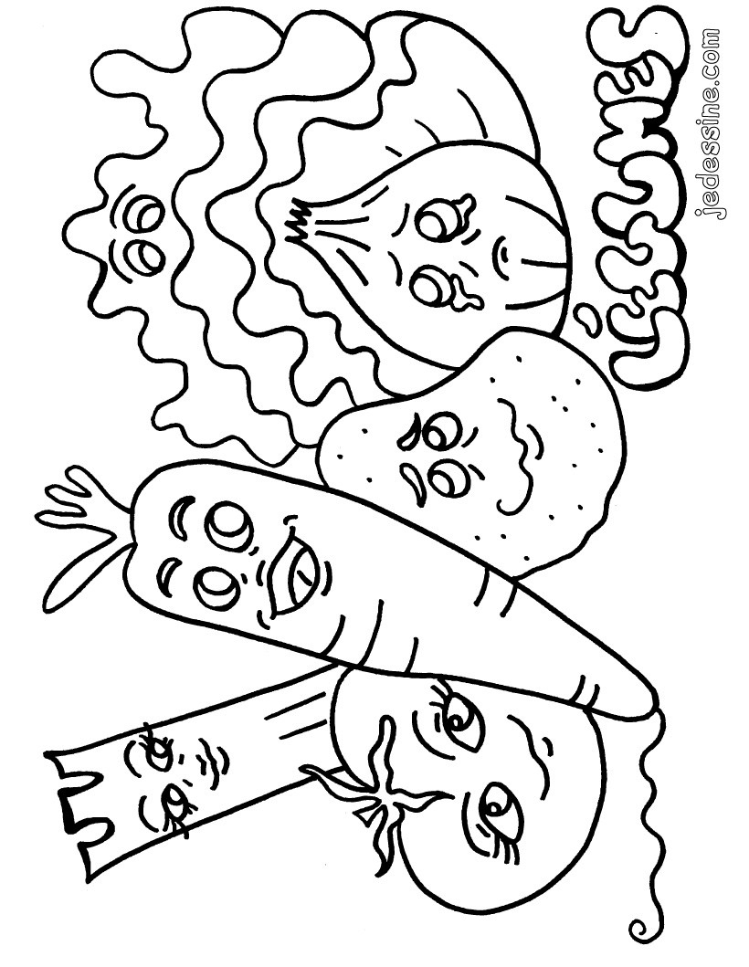 Coloriage Légumes Du Potager pour Oloriage Potager A Imprimer