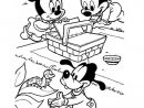 Coloriage Les Petits Mickey, Minnie Et Pluto En Picnic à Dessin À Colorier Mickey