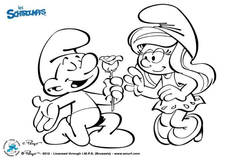 Coloriage Les Schtroumpfs : Fleur – Coloriage Les pour Gulli Fr Coloriage