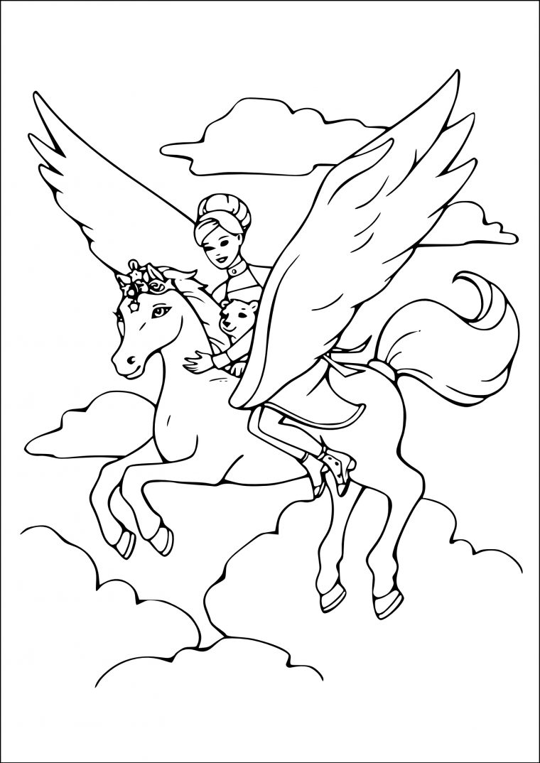 Coloriage Licorne Barbie À Imprimer Et Colorier intérieur Licorne Coloriage