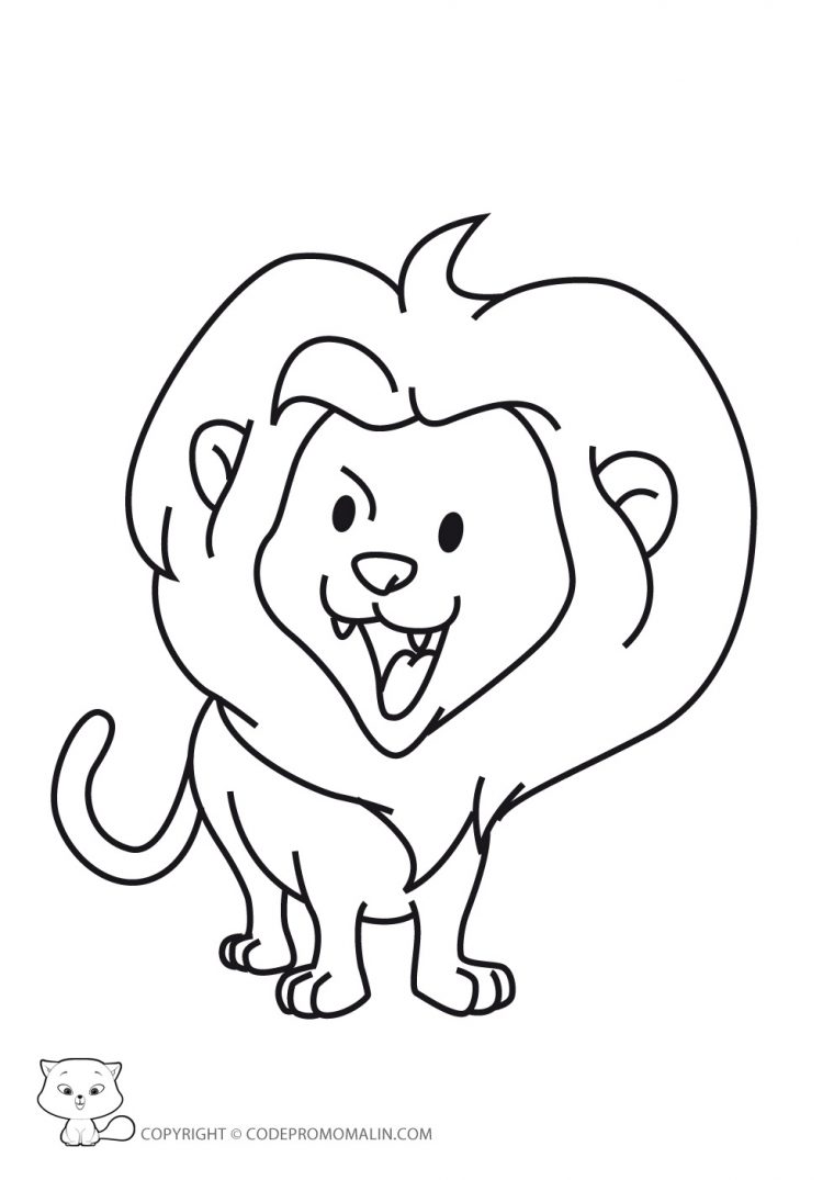 Coloriage Lion Et Rat tout Lion Dessin Enfant