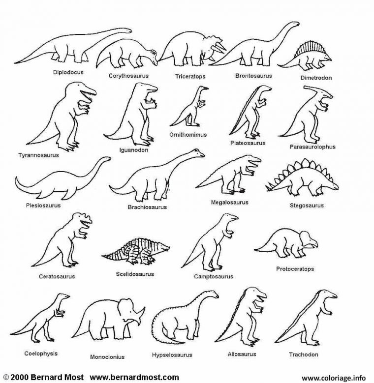 Coloriage Liste Des Dinosaures Dessin À Imprimer (Avec à Coloriage De Dinosaure Gratuit