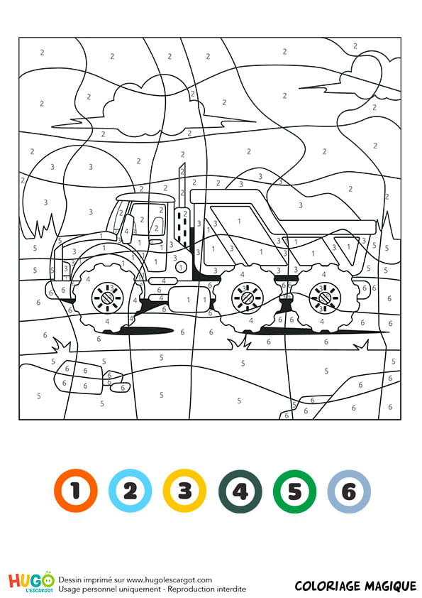Coloriage Magique Ce1 : Un Camion-Benne intérieur Coloriage Camion A Imprimer
