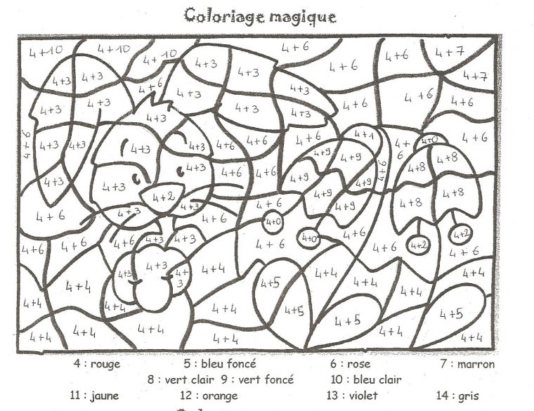 Coloriage Magique Cp Calcul Mental Niveau 1 destiné Coloriage Avec Calcul