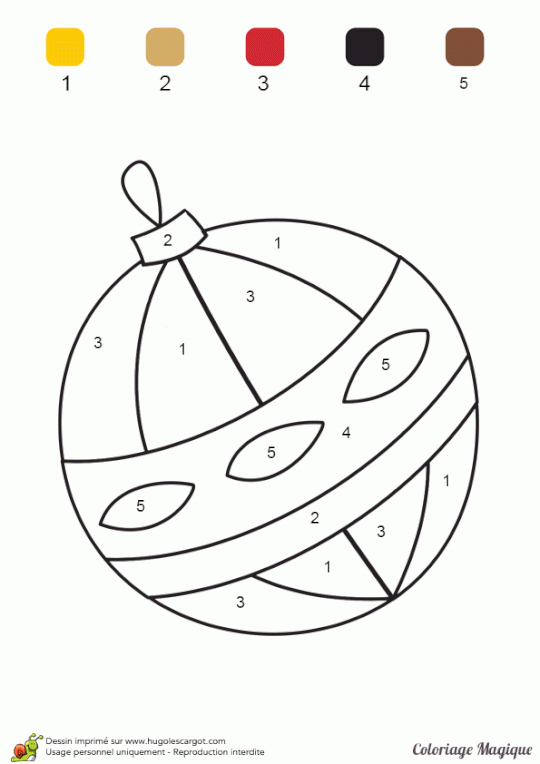 Coloriage Magique Maternelle Boule Noel | Coloriage pour Coloriage Numéroté Maternelle