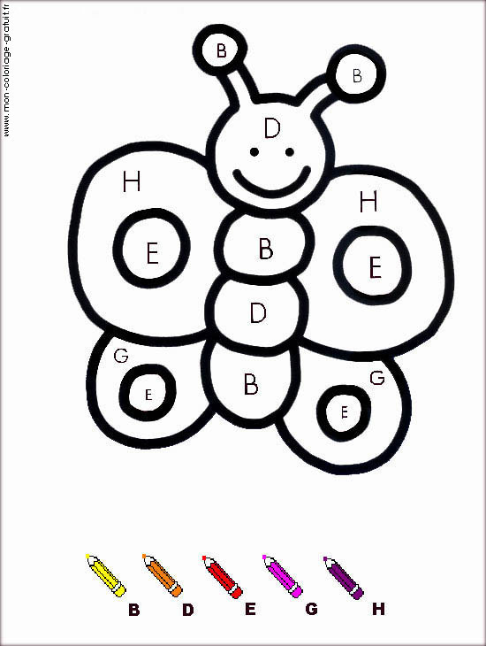 Coloriage Magique Papillon – Mon Coloriage En Ligne Gratuit pour Coloriage Magique Addition Maternelle