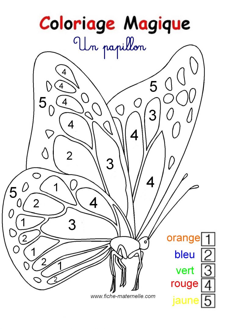 Coloriage Magique Pour Les Plus Petits : Un Papillon avec Dessin Petit Papillon
