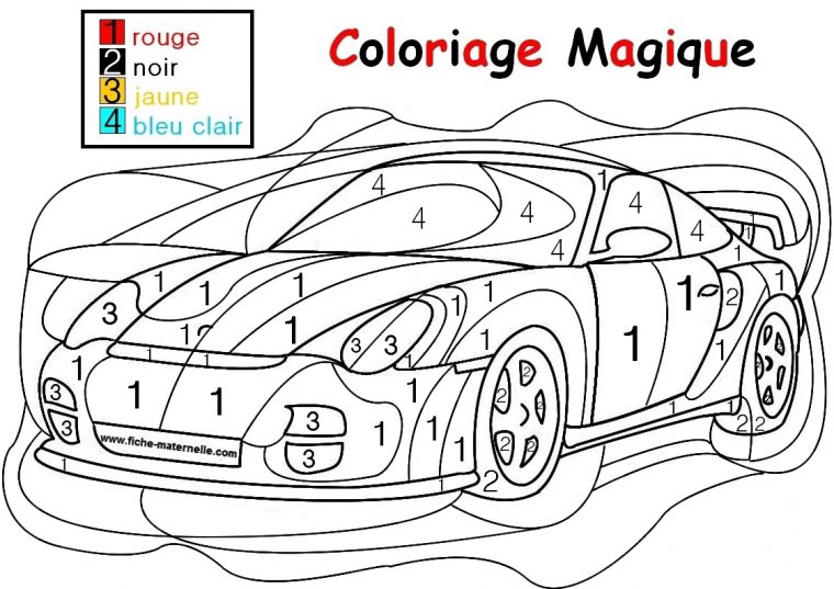 Coloriage Magique Pour Les Plus Petits : Une Auto à Coloriage Moyenne Section À Imprimer
