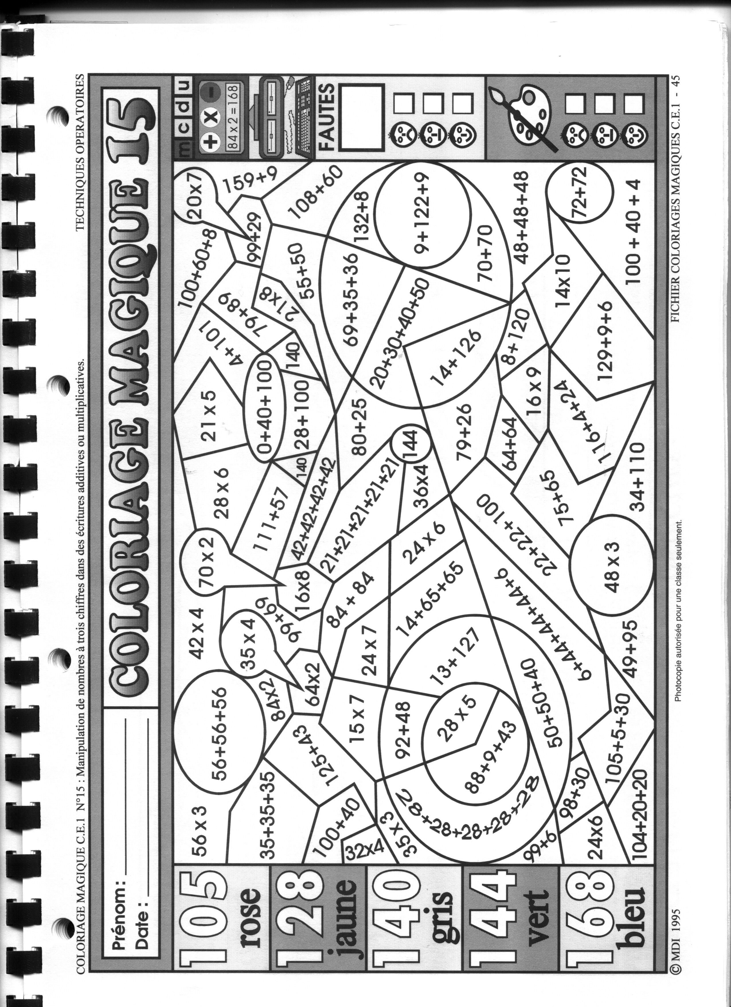 Coloriage Magique Tables De Multiplication Ce1 Go Pics avec Coloriage Magique A Imprimer