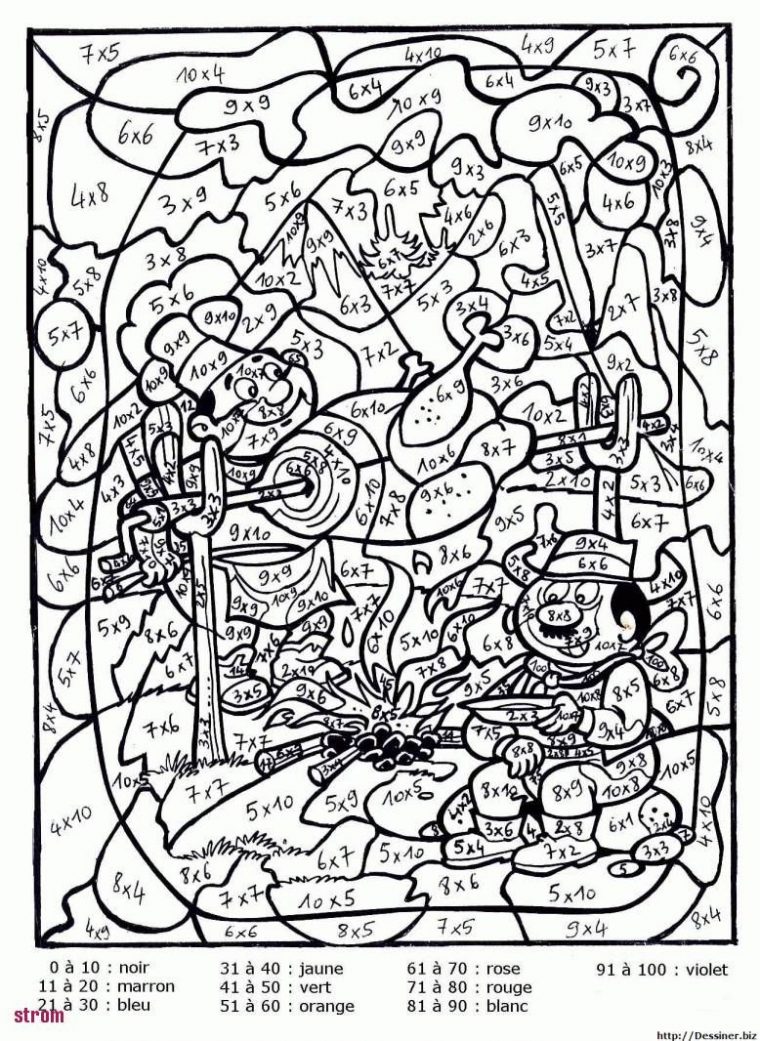 Coloriage Magique Tables De Multiplication Cm2 | Coloriage Magique Multiplication intérieur Coloriage Adulte À Imprimer Avec Code Couleur