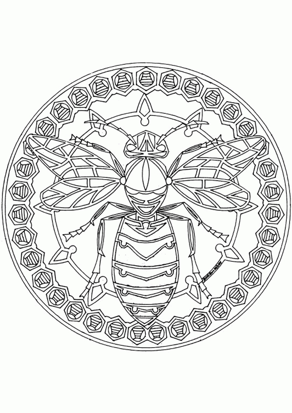 Coloriage Mandala Abeille Sur Hugolescargot destiné Image Abeille A Imprimer