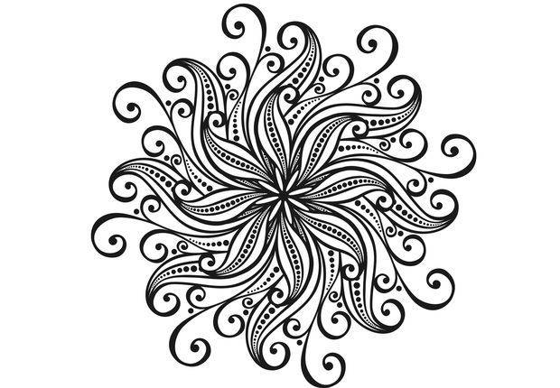 Coloriage Mandala Fleur En Noir Étoilé pour Coloriage Rosace À Imprimer Gratuit